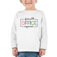 Cute Front Office Squad Secretary Admin Back To School Women Graphic Toddler Long Sleeve Tee