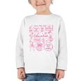 Educator Love Inspire Teach Pink Bow Back To School Graphic Toddler Long Sleeve Tee