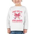 First Day Of 6th Grade Coquette Back To School Girls Kids Graphic Toddler Long Sleeve Tee