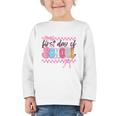 Girl First Day Of School Coquette Bow Pink Back To School Graphic Toddler Long Sleeve Tee