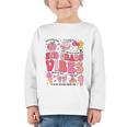 Girls 2nd Grade Vibes Coquette Pink Bow Back To School Graphic Toddler Long Sleeve Tee