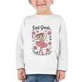 Girls Back To School Cappuccina Italian Brainrot First Grade Graphic Toddler Long Sleeve Tee Girls Back To School Cappuccina Italian Brainrot First Grade Graphic Toddler Long Sleeve Tee