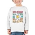 Groovy 1st Grade Back To School First Day Of First Grade Graphic Toddler Long Sleeve Tee