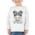 Hello 1st Grade Messy Bun Girl Back To School First Day Graphic Toddler Long Sleeve Tee Hello 1st Grade Messy Bun Girl Back To School First Day Graphic Toddler Long Sleeve Tee