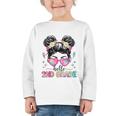 Hello 2nd Grade Messy Bun Girl Back To School First Day Graphic Toddler Long Sleeve Tee Hello 2nd Grade Messy Bun Girl Back To School First Day Graphic Toddler Long Sleeve Tee