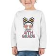 Hello 4th Grade Messy Bun Hair Back To School Girls Graphic Toddler Long Sleeve Tee Hello 4th Grade Messy Bun Hair Back To School Girls Graphic Toddler Long Sleeve Tee