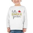 Hello Kindergarten Back To School Cute First Day Kids School Graphic Toddler Long Sleeve Tee