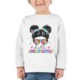 Hello Kindergarten Shirt Messy Bun Tie Dye Back To School Graphic Toddler Long Sleeve Tee Hello Kindergarten Shirt Messy Bun Tie Dye Back To School Graphic Toddler Long Sleeve Tee