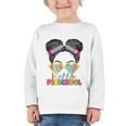 Hello Preschool Messy Bun Tie Dye Back To School Girls Kids Graphic Toddler Long Sleeve Tee Hello Preschool Messy Bun Tie Dye Back To School Girls Kids Graphic Toddler Long Sleeve Tee