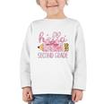 Hello Second Grade Pencil Tie Dye Coquette Back To School Graphic Toddler Long Sleeve Tee