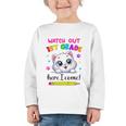 Kids Watch Out 1st Grade Here I Come Girls Cat Back To School Graphic Toddler Long Sleeve Tee