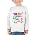 Kids Watch Out First Grade Here I Come 1st Grade Back To School Graphic Toddler Long Sleeve Tee Kids Watch Out First Grade Here I Come 1st Grade Back To School Graphic Toddler Long Sleeve Tee