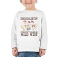 Kindergarten Wild West Goose Cowboy Goose Back To School Graphic Toddler Long Sleeve Tee Kindergarten Wild West Goose Cowboy Goose Back To School Graphic Toddler Long Sleeve Tee