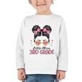 Little Miss 3rd Grade Messy Bun Back To School Graphic Toddler Long Sleeve Tee