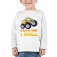 Monster Truck School Bus This Is How I Roll Back To School Graphic Toddler Long Sleeve Tee Monster Truck School Bus This Is How I Roll Back To School Graphic Toddler Long Sleeve Tee