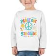 Peace Out 5th Grade Retro Back To School Students Graphic Toddler Long Sleeve Tee
