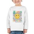 Peace Love 6th Grade Smile Face Back To School Sixth Grade Graphic Toddler Long Sleeve Tee