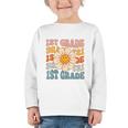 Retro 1st Grade Daisy Colorful Back To School First Grade Graphic Toddler Long Sleeve Tee Retro 1st Grade Daisy Colorful Back To School First Grade Graphic Toddler Long Sleeve Tee