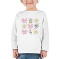 Retro Groovy Back To School Coquette First Day Of School Graphic Toddler Long Sleeve Tee