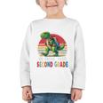 Roaring Into Second Grade T-Rex Back To School 2nd Grade Premium Tri-Blend Graphic Toddler Long Sleeve Tee Roaring Into Second Grade T-Rex Back To School 2nd Grade Premium Tri-Blend Graphic Toddler Long Sleeve Tee