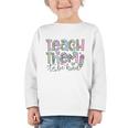 Teach Them To Be Kind Leopard Kindergarten Back To School Graphic Toddler Long Sleeve Tee