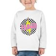 Women Checkered Teach Pencil Lightning Bolt Back To School Graphic Toddler Long Sleeve Tee Women Checkered Teach Pencil Lightning Bolt Back To School Graphic Toddler Long Sleeve Tee