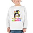 Women's Little Miss Preschool Messy Bun Tie Dye Back To School Girls Graphic Toddler Long Sleeve Tee Women's Little Miss Preschool Messy Bun Tie Dye Back To School Girls Graphic Toddler Long Sleeve Tee