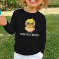 Back To School Chick With Brains Smart Intelligent Girls Graphic Toddler Long Sleeve Tee Back To School Chick With Brains Smart Intelligent Girls Graphic Toddler Long Sleeve Tee