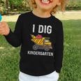 Back To School I Dig Kindergarten Dumping Truck Boys Girls Graphic Toddler Long Sleeve Tee