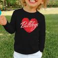 Bulldogs Heart Back To School Spirit R Graphic Toddler Long Sleeve Tee