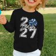 Class Of 2027 Cheer Blue Senior 2027 Back To School Graphic Toddler Long Sleeve Tee Class Of 2027 Cheer Blue Senior 2027 Back To School Graphic Toddler Long Sleeve Tee