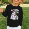 Crush Pre-K Girls Back To School Unicorn First Day Preschool Graphic Toddler Long Sleeve Tee