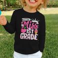 Cute Back To School 1st Grade Girls Kids First Day Of School Graphic Toddler Long Sleeve Tee