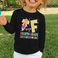 F Is For Fourth Grade Back To School Pencil Bow 4th Grade Graphic Toddler Long Sleeve Tee