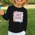 First Grade Back To School Girls Kids Coquette Bows Retro Graphic Toddler Long Sleeve Tee First Grade Back To School Girls Kids Coquette Bows Retro Graphic Toddler Long Sleeve Tee