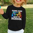 Game Over Back To School Gaming Controller Kids Gamer Graphic Toddler Long Sleeve Tee