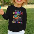 I'm Ready To Crush First Grade Dinosaur Truck Back To School Graphic Toddler Long Sleeve Tee