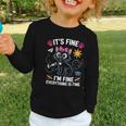 It's Fine I'm Fine Everything Is Fine Cat Back To School Graphic Toddler Long Sleeve Tee