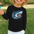 Kids Shark With School Books Back To School Shark Lovers Graphic Toddler Long Sleeve Tee Kids Shark With School Books Back To School Shark Lovers Graphic Toddler Long Sleeve Tee