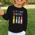 Kindergarten Back To School Crayons Let's Eat Crayon Graphic Toddler Long Sleeve Tee Kindergarten Back To School Crayons Let's Eat Crayon Graphic Toddler Long Sleeve Tee