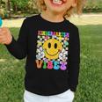 Kindergarten Vibes Smile Face Back To School Kinder Girl Kid Graphic Toddler Long Sleeve Tee