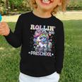 Preschool Back To School First Day Girls PreK Rollin Unicorn Graphic Toddler Long Sleeve Tee