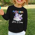 Preschool Here I Come Unicorn Back To School Girl Student Graphic Toddler Long Sleeve Tee Preschool Here I Come Unicorn Back To School Girl Student Graphic Toddler Long Sleeve Tee