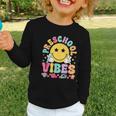 Preschool Vibes Smile Face Back To School Kinder Girls Kids Graphic Toddler Long Sleeve Tee Preschool Vibes Smile Face Back To School Kinder Girls Kids Graphic Toddler Long Sleeve Tee