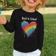 Rainbow Pencil Heart Back To School Creative Graphic Toddler Long Sleeve Tee