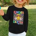 Retro Groovy Kinder Garten Vibes Smile Team Back To School Graphic Toddler Long Sleeve Tee Retro Groovy Kinder Garten Vibes Smile Team Back To School Graphic Toddler Long Sleeve Tee