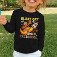 Rocket Blast Off Into Preschool Back To School Graphic Toddler Long Sleeve Tee Rocket Blast Off Into Preschool Back To School Graphic Toddler Long Sleeve Tee