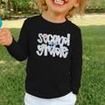 Second Grade Student Back To School Pastel Floral Bow Graphic Toddler Long Sleeve Tee
