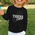Tigers Cheer Back To School Cheerleading Team Spirit Graphic Toddler Long Sleeve Tee