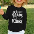 Vintage Fourth 4TH Grade Vibes Back To School First Day Kids Graphic Toddler Long Sleeve Tee